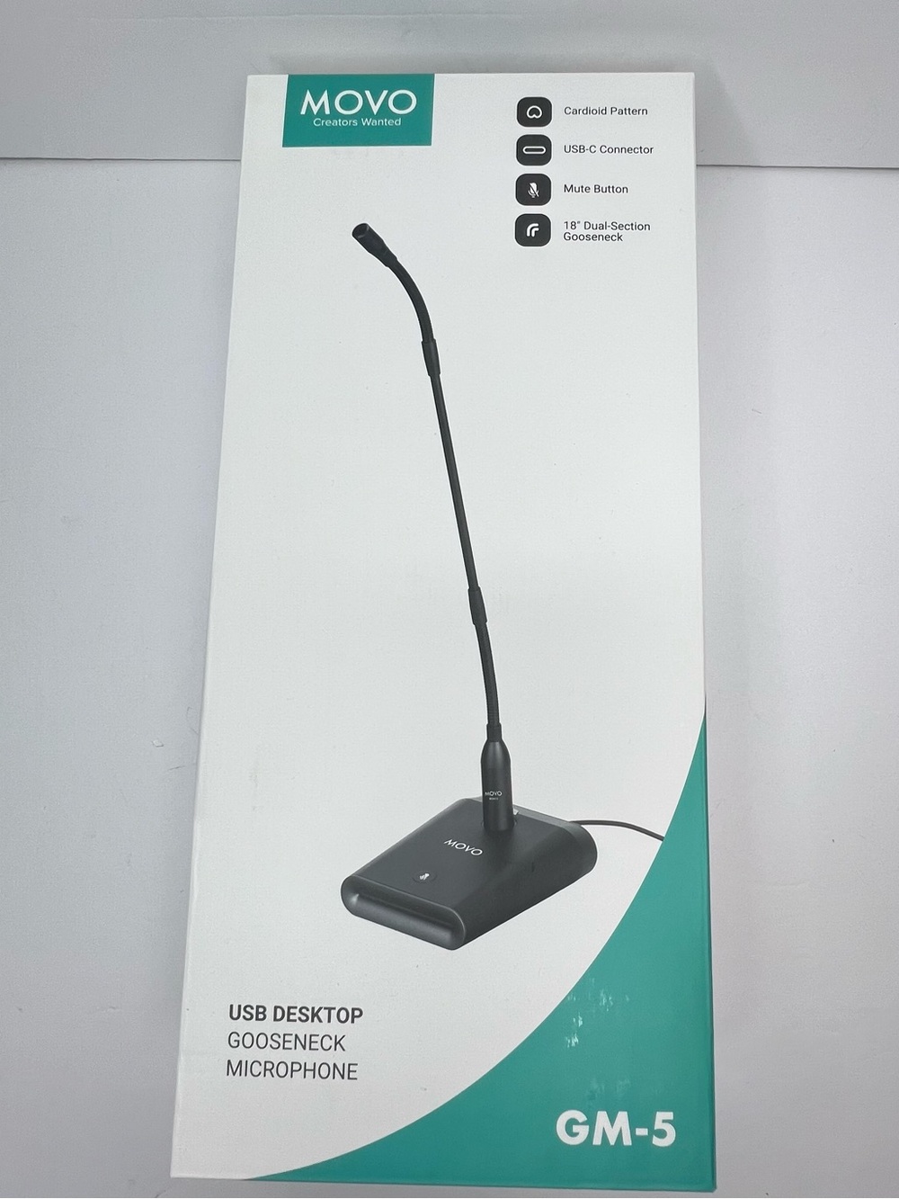 MOVO USB-C Gooseneck Microphone — Black